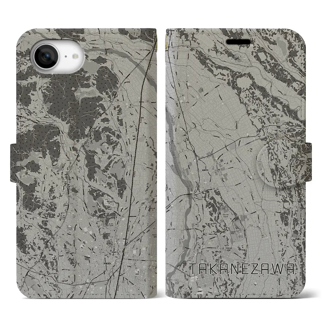 【高根沢(栃木県)】地図柄iPhoneケース(手帳タイプ)