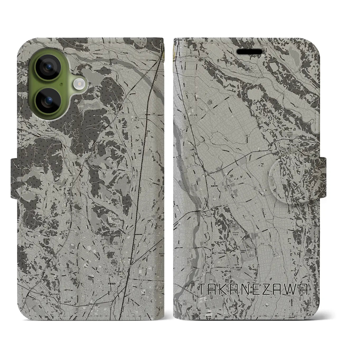 【高根沢(栃木県)】地図柄iPhoneケース(手帳タイプ)