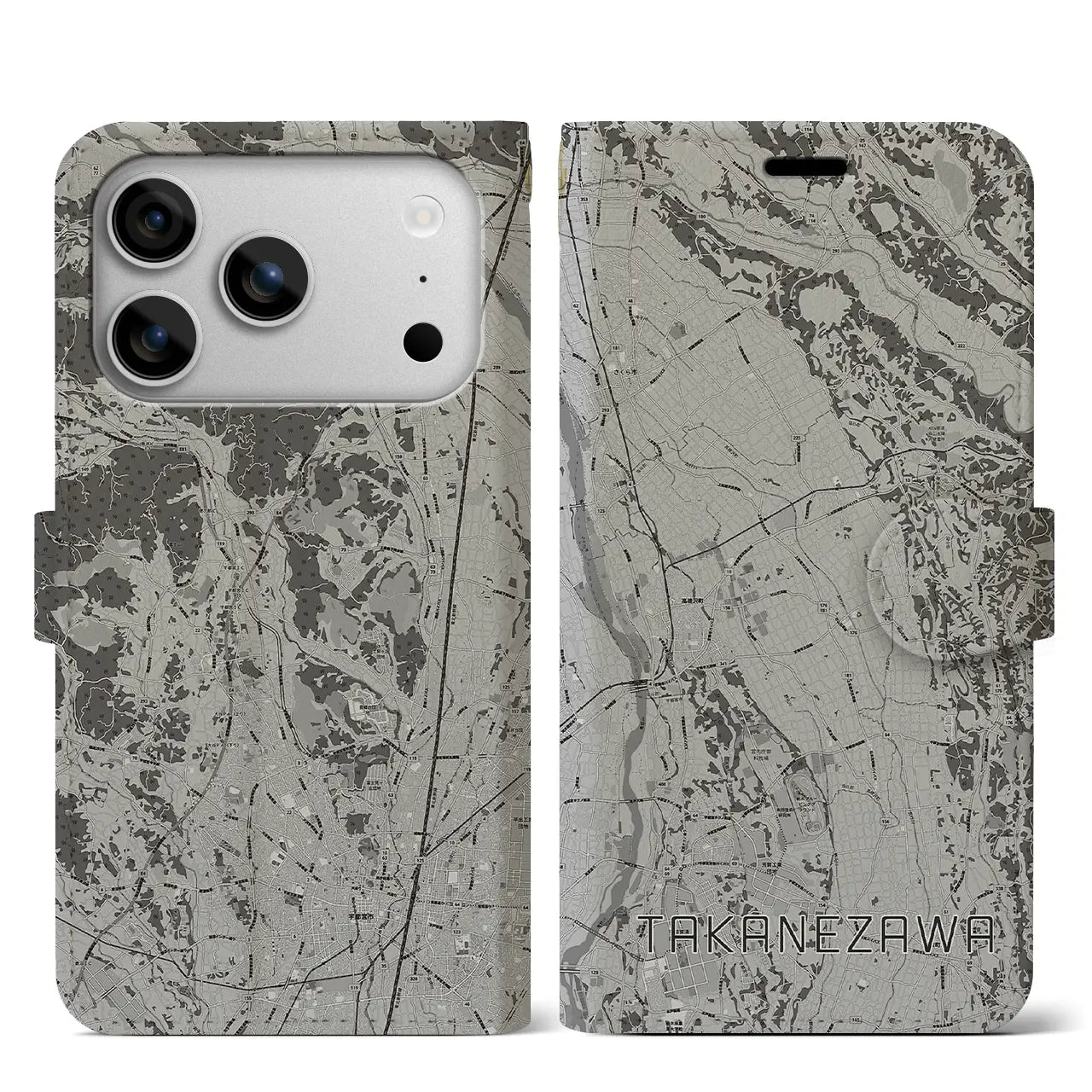 【高根沢(栃木県)】地図柄iPhoneケース(手帳タイプ)