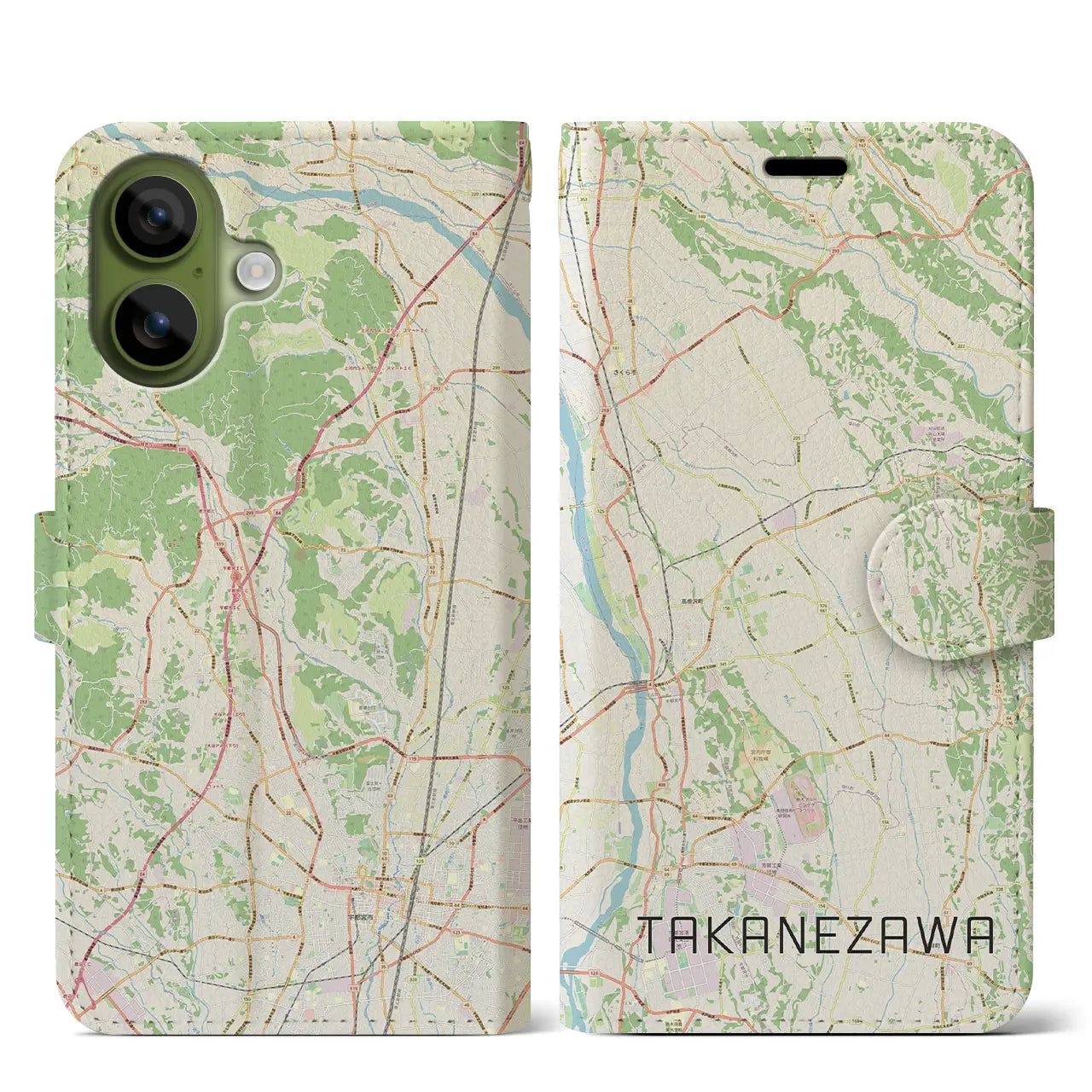 【高根沢(栃木県)】地図柄iPhoneケース(手帳タイプ)