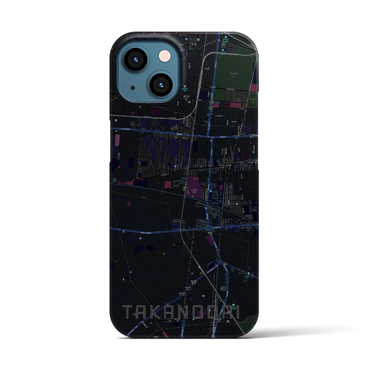 【鷹の台(東京都)】地図柄iPhoneケース(バックカバータイプ)