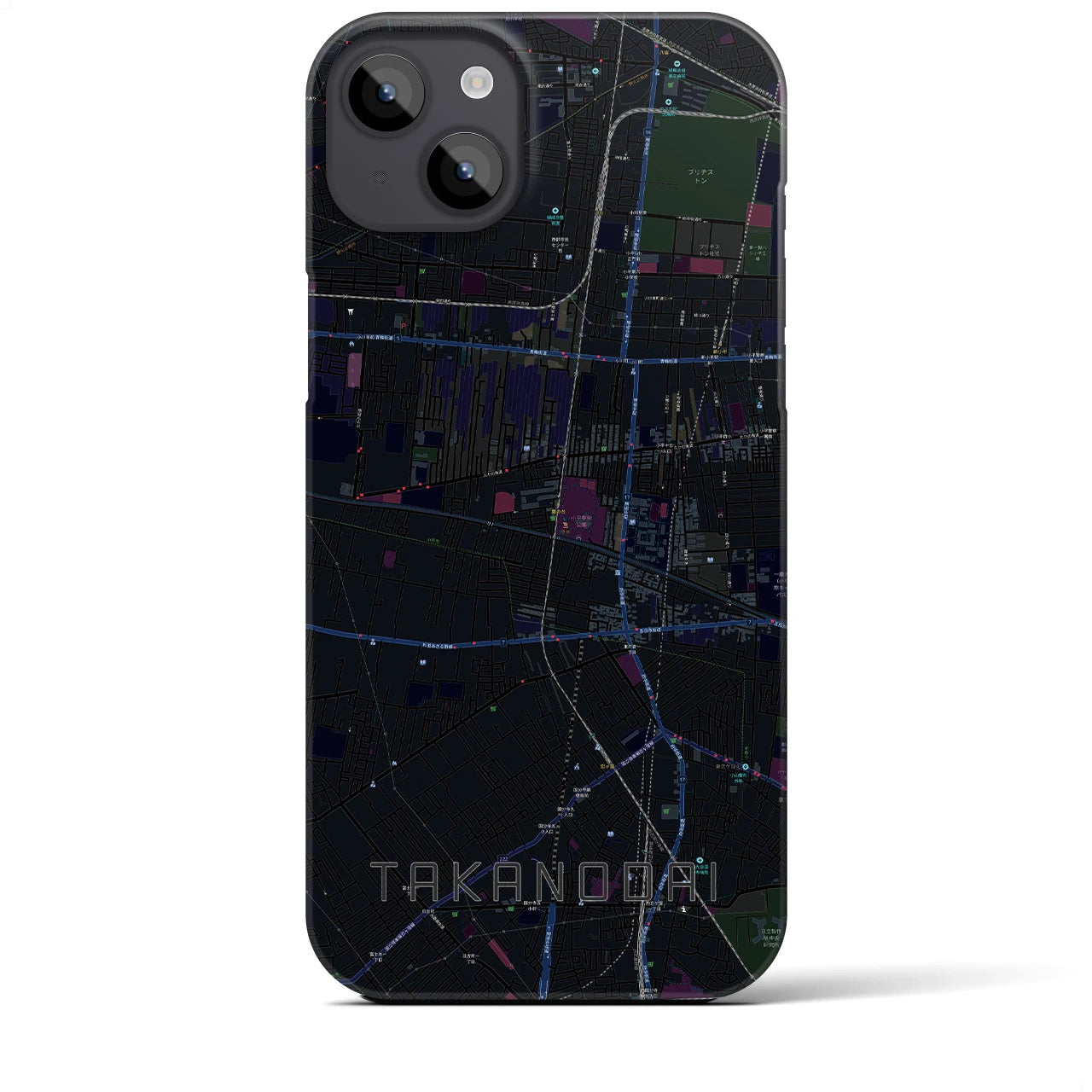 【鷹の台(東京都)】地図柄iPhoneケース(バックカバータイプ)