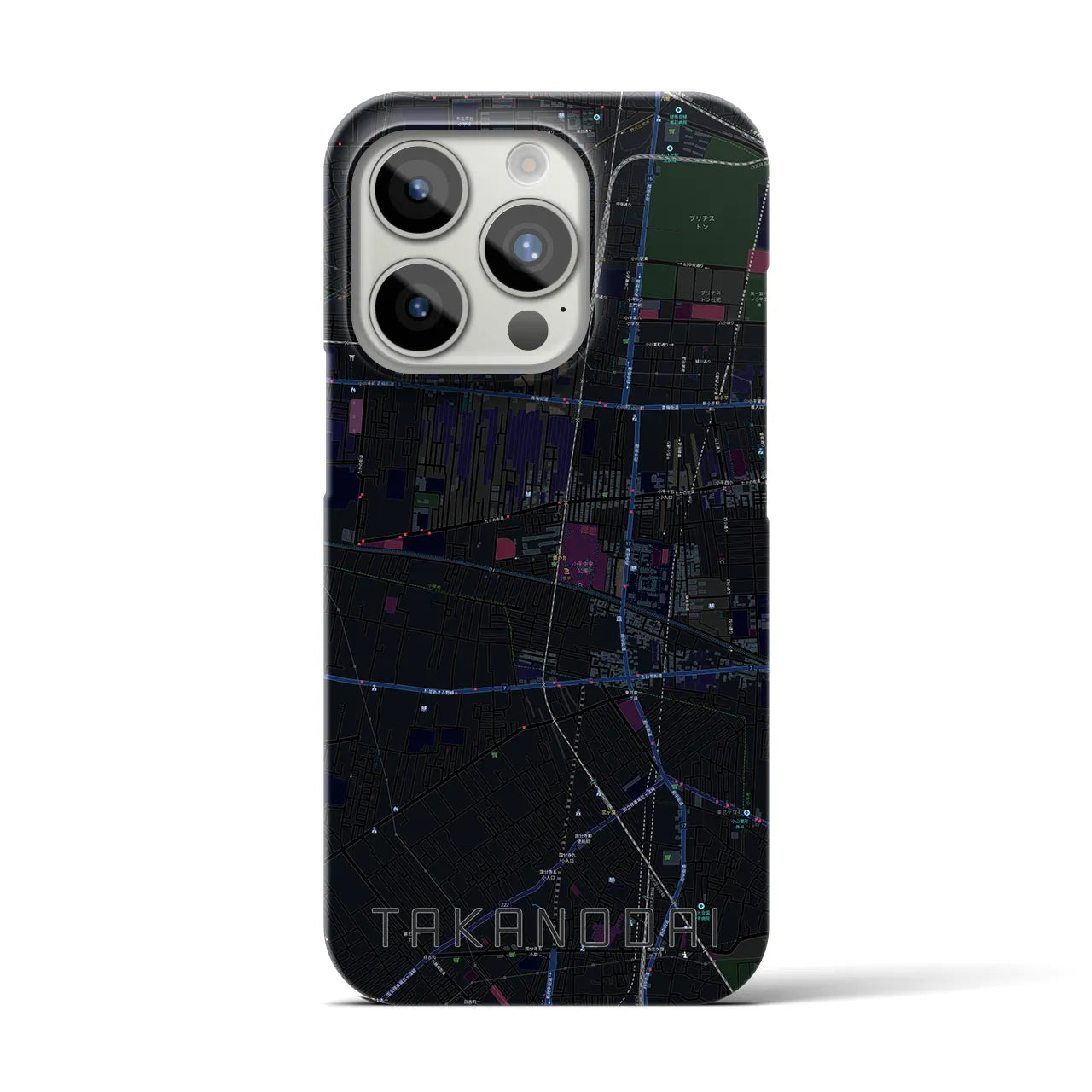 【鷹の台(東京都)】地図柄iPhoneケース(バックカバータイプ)