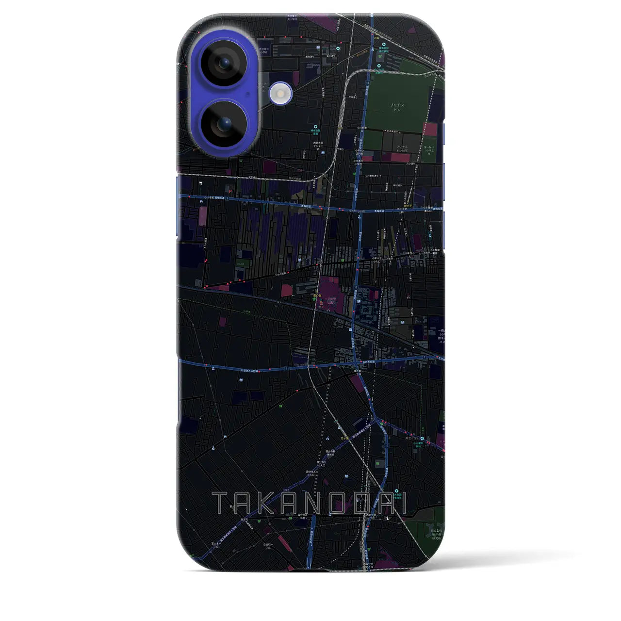 【鷹の台(東京都)】地図柄iPhoneケース(バックカバータイプ)