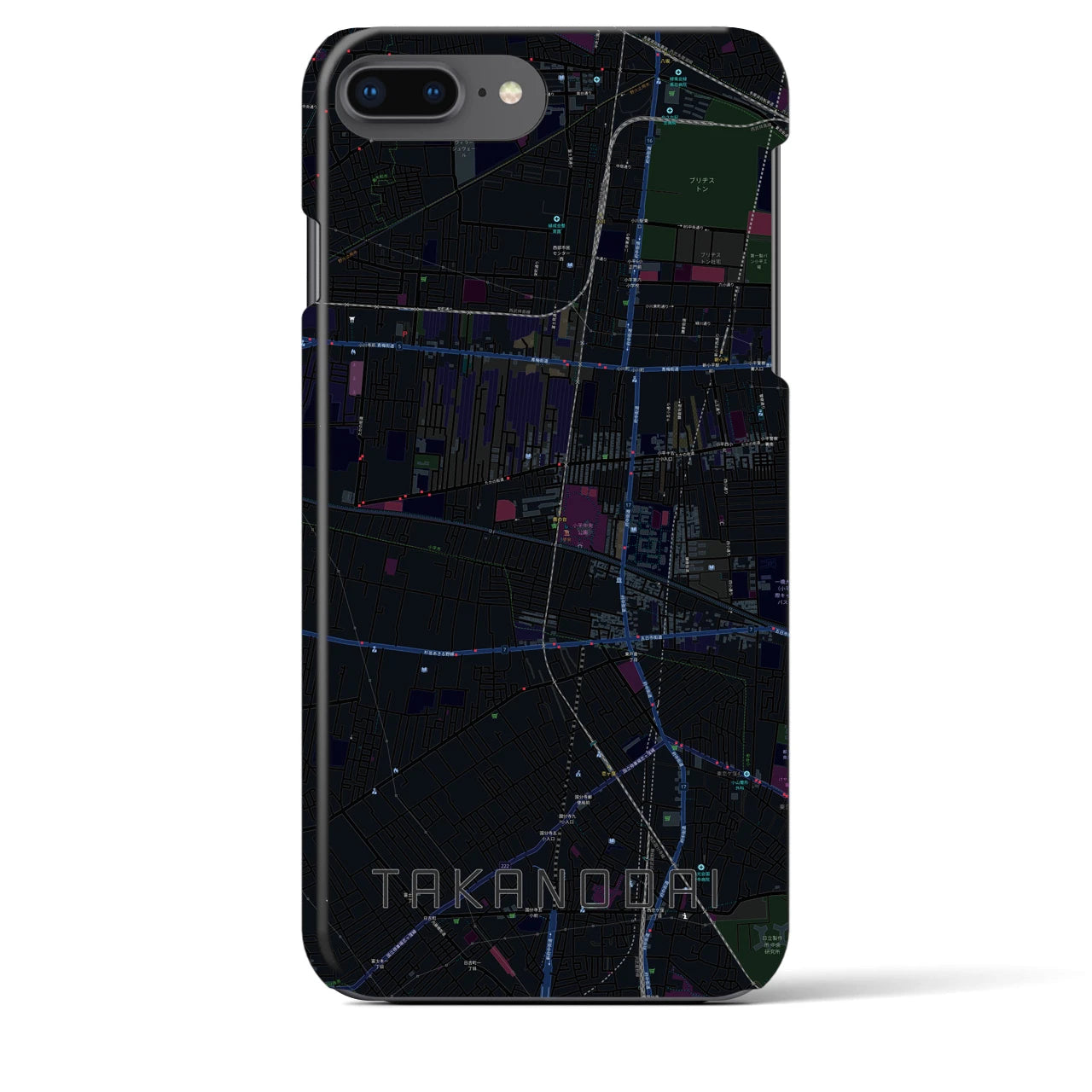 【鷹の台(東京都)】地図柄iPhoneケース(バックカバータイプ)