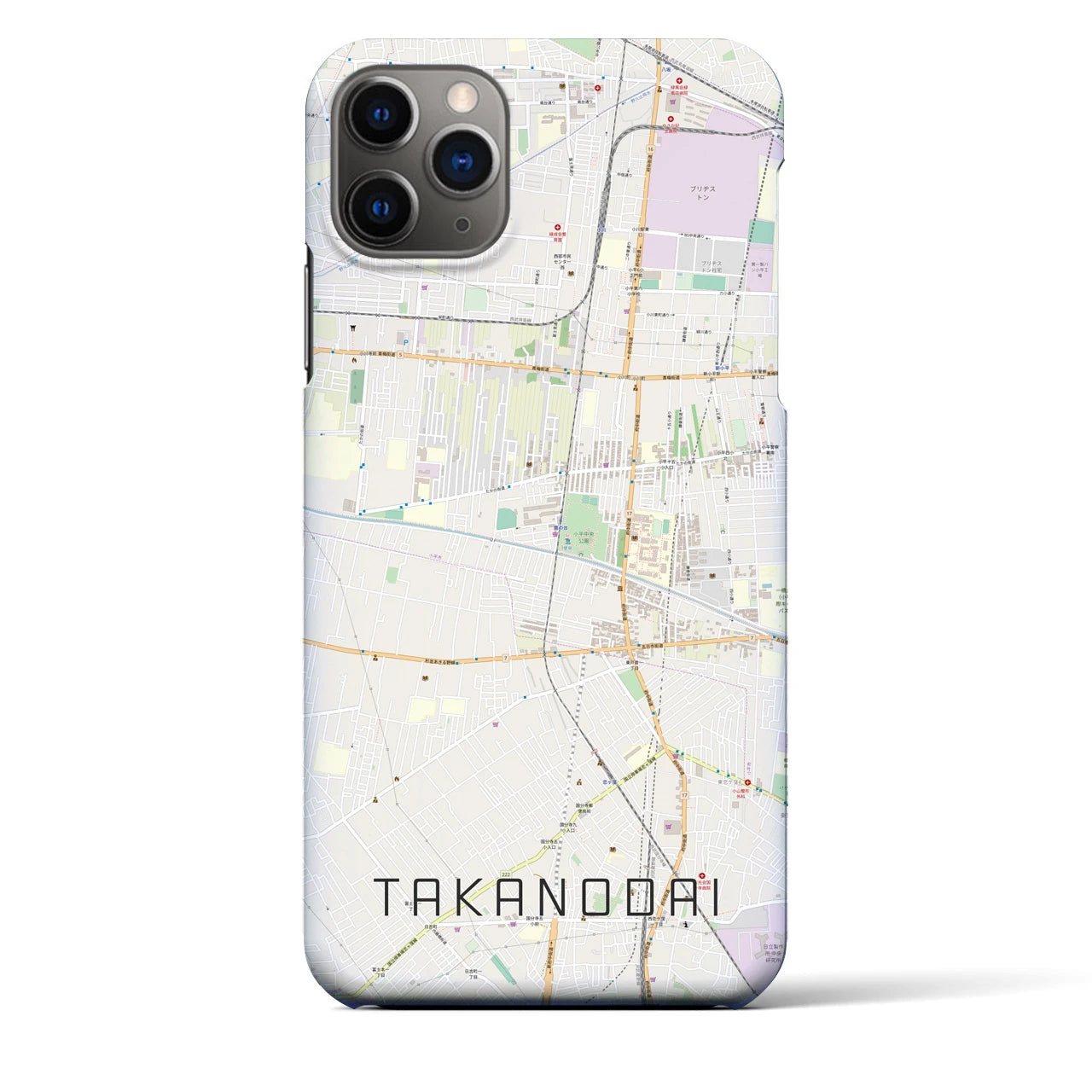 【鷹の台(東京都)】地図柄iPhoneケース(バックカバータイプ)