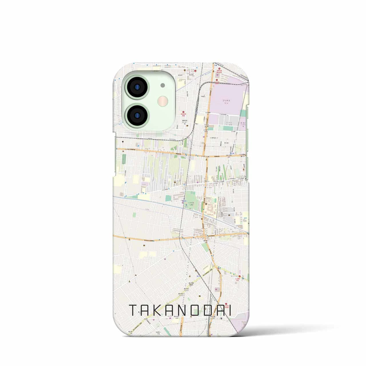 【鷹の台(東京都)】地図柄iPhoneケース(バックカバータイプ)