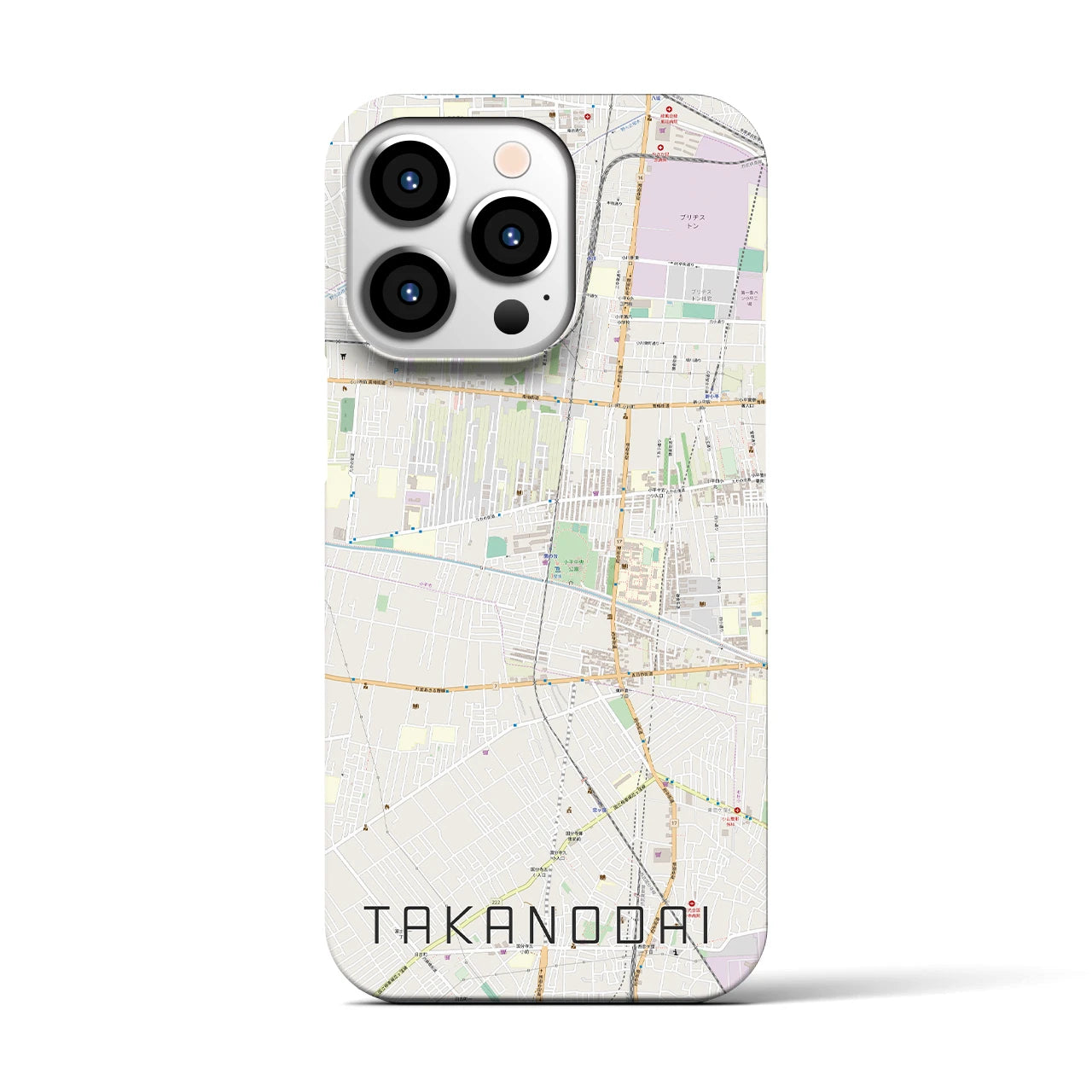 【鷹の台(東京都)】地図柄iPhoneケース(バックカバータイプ)