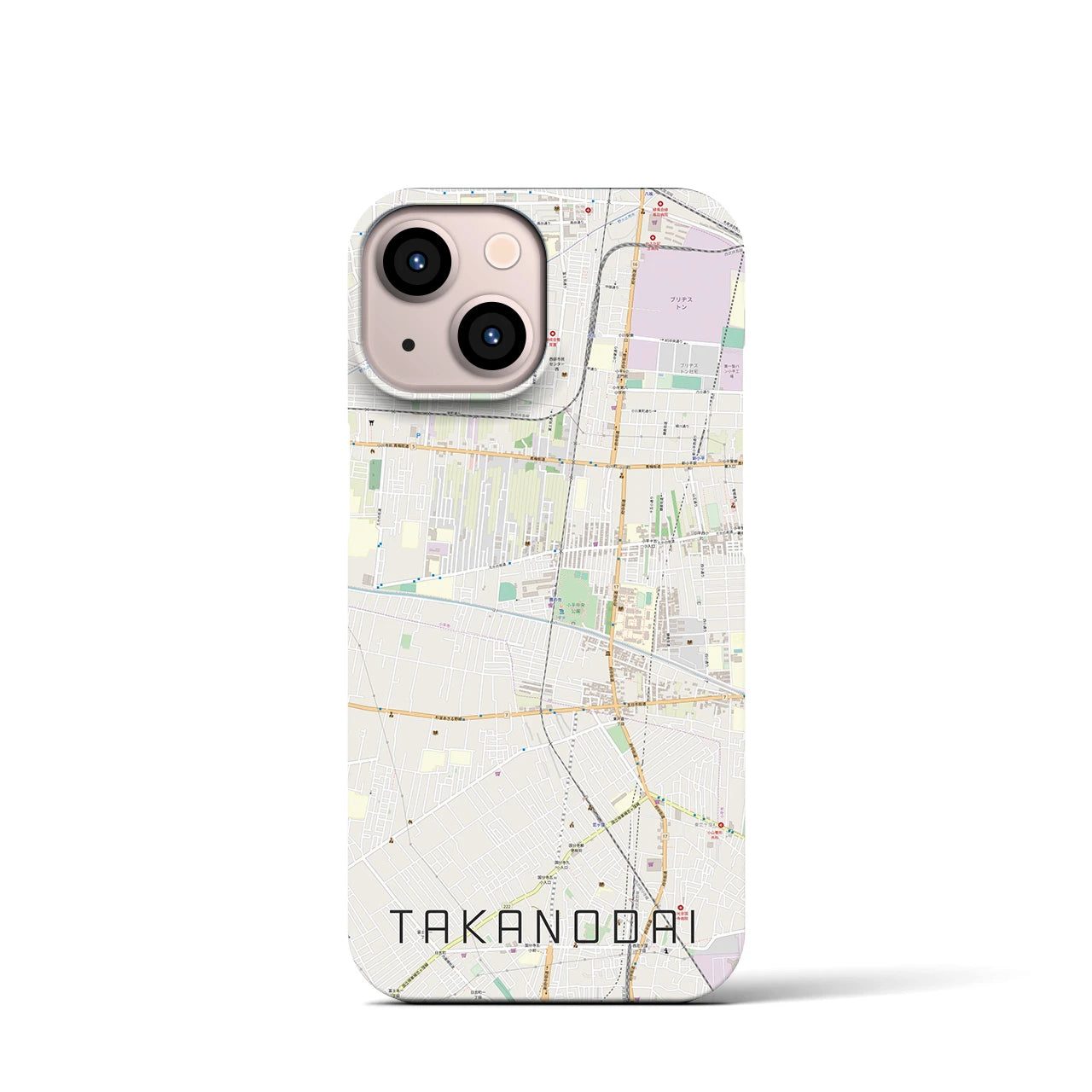 【鷹の台(東京都)】地図柄iPhoneケース(バックカバータイプ)