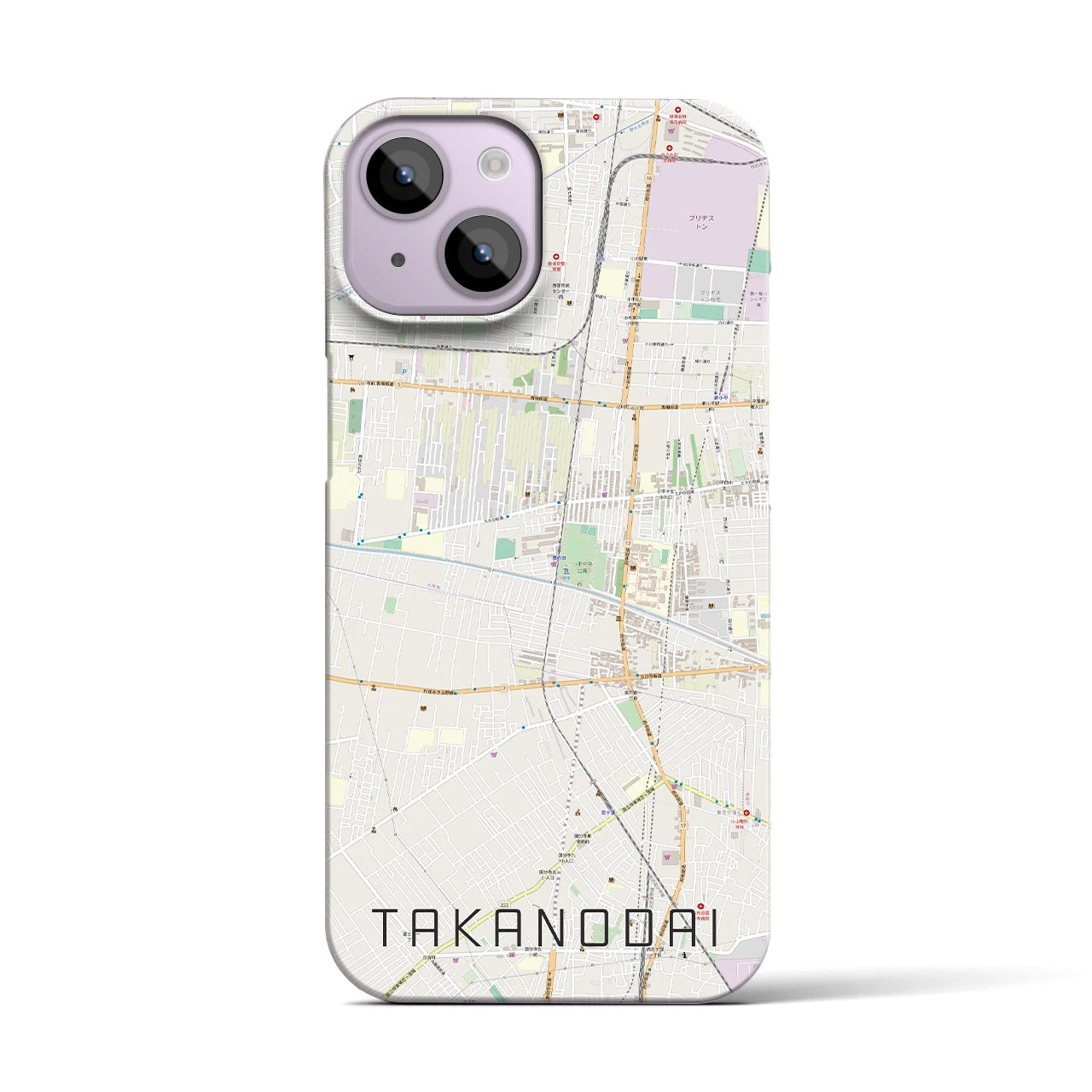 【鷹の台(東京都)】地図柄iPhoneケース(バックカバータイプ)