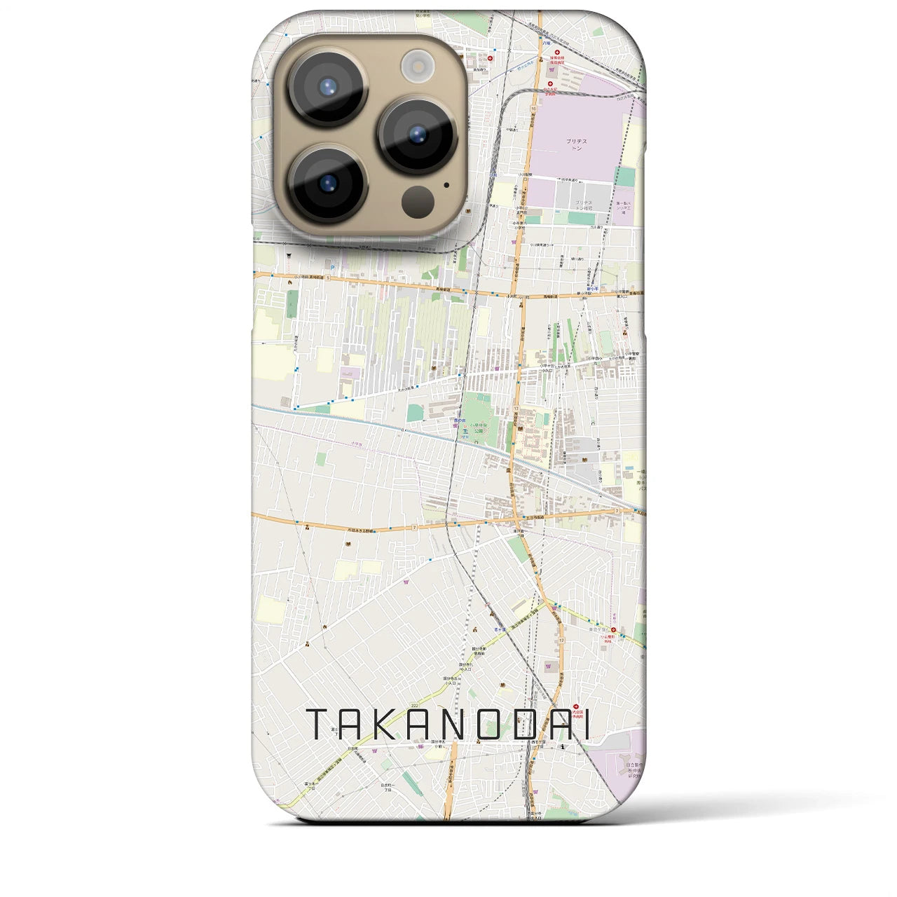 【鷹の台(東京都)】地図柄iPhoneケース(バックカバータイプ)