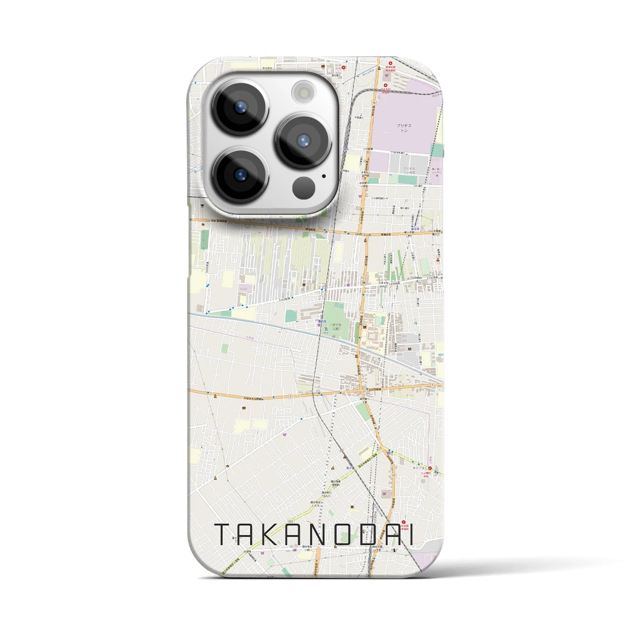 【鷹の台(東京都)】地図柄iPhoneケース(バックカバータイプ)