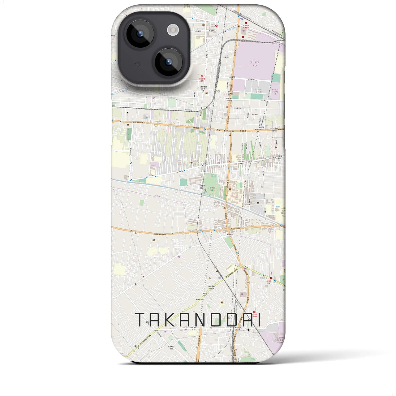 【鷹の台(東京都)】地図柄iPhoneケース(バックカバータイプ)