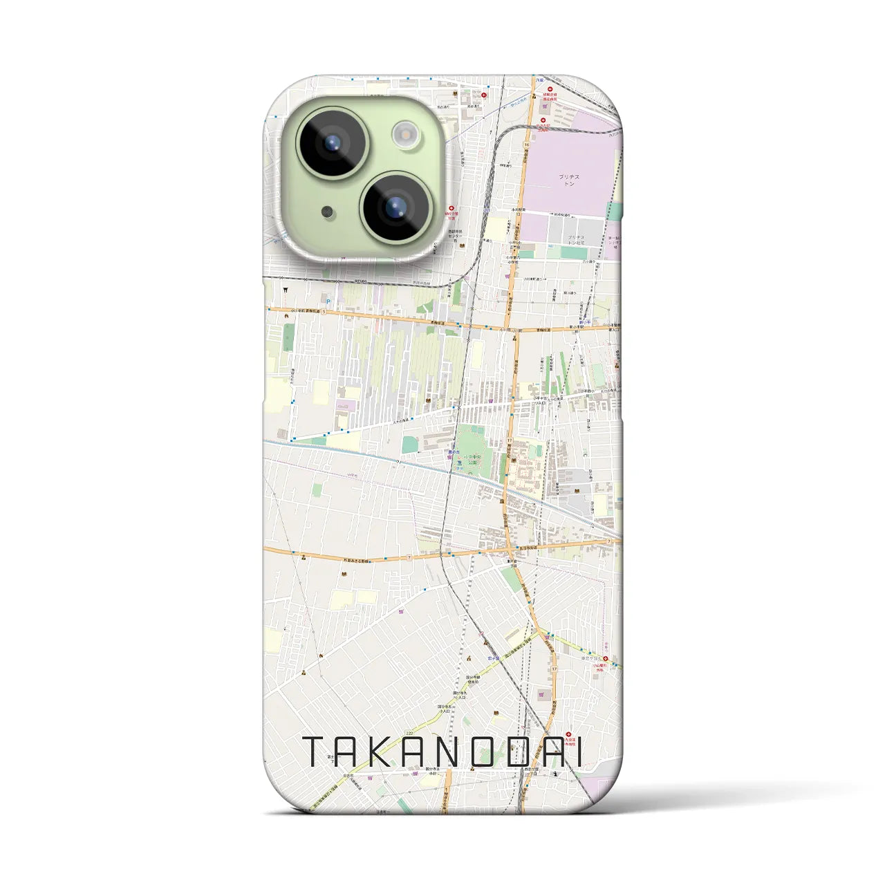 【鷹の台(東京都)】地図柄iPhoneケース(バックカバータイプ)