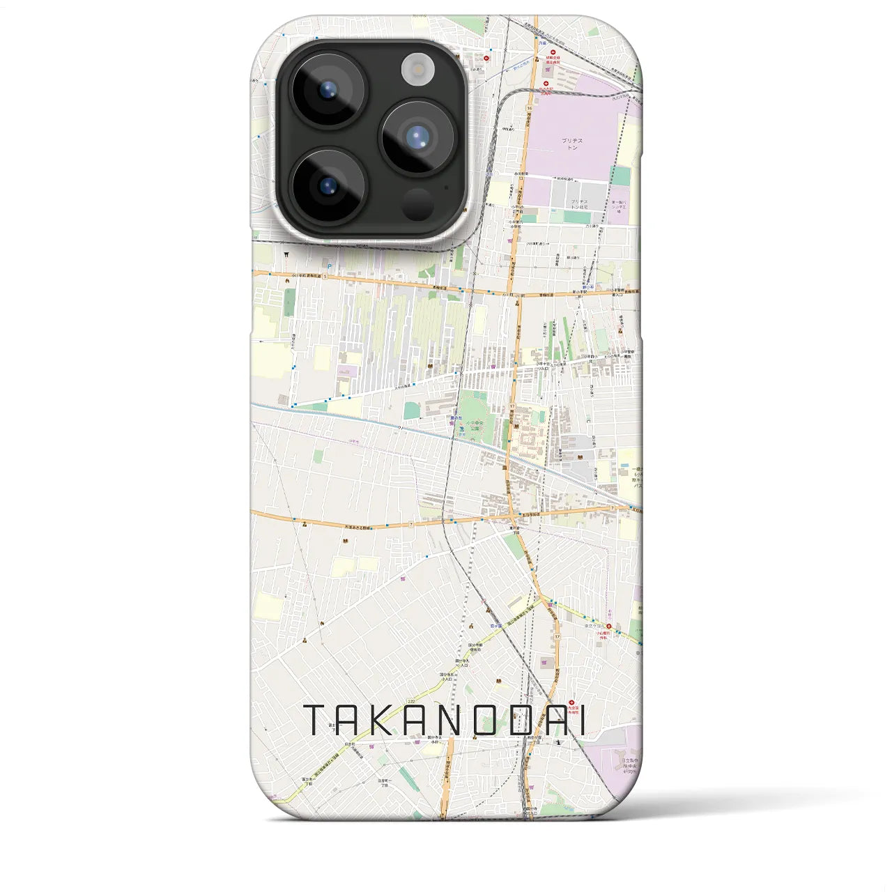 【鷹の台(東京都)】地図柄iPhoneケース(バックカバータイプ)