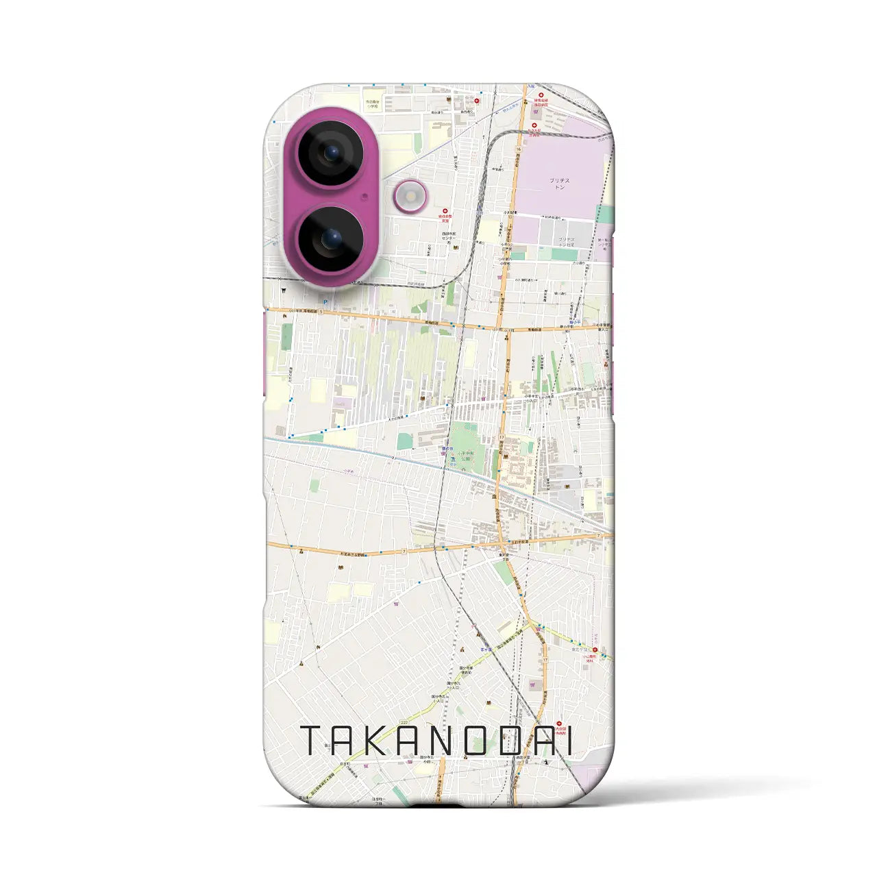 【鷹の台(東京都)】地図柄iPhoneケース(バックカバータイプ)