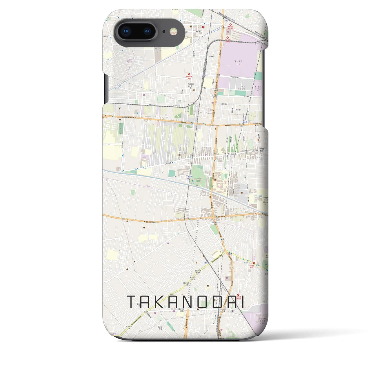 【鷹の台(東京都)】地図柄iPhoneケース(バックカバータイプ)
