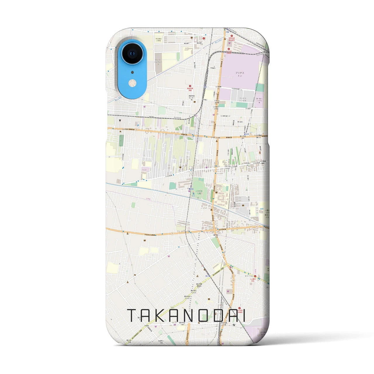【鷹の台(東京都)】地図柄iPhoneケース(バックカバータイプ)
