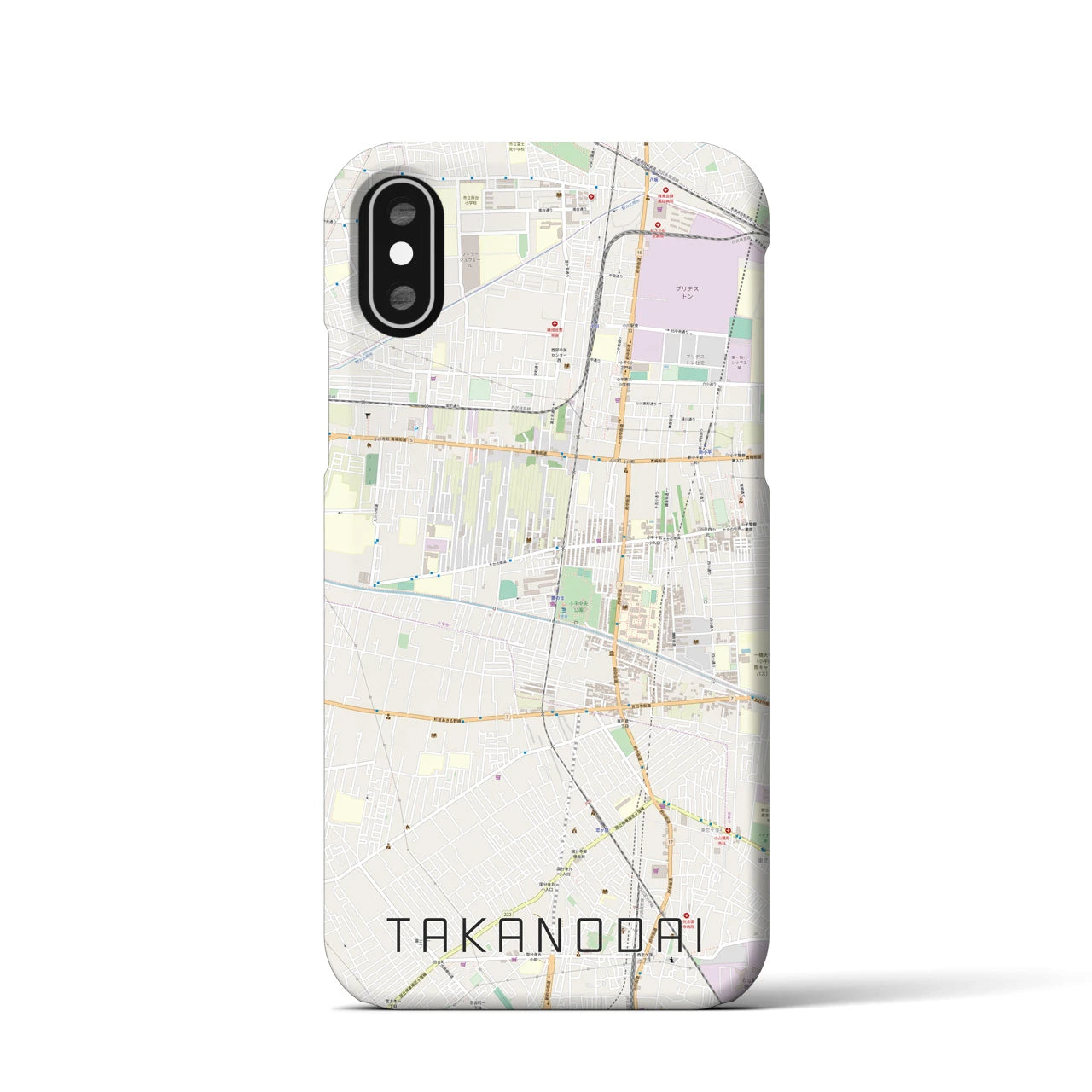 【鷹の台(東京都)】地図柄iPhoneケース(バックカバータイプ)