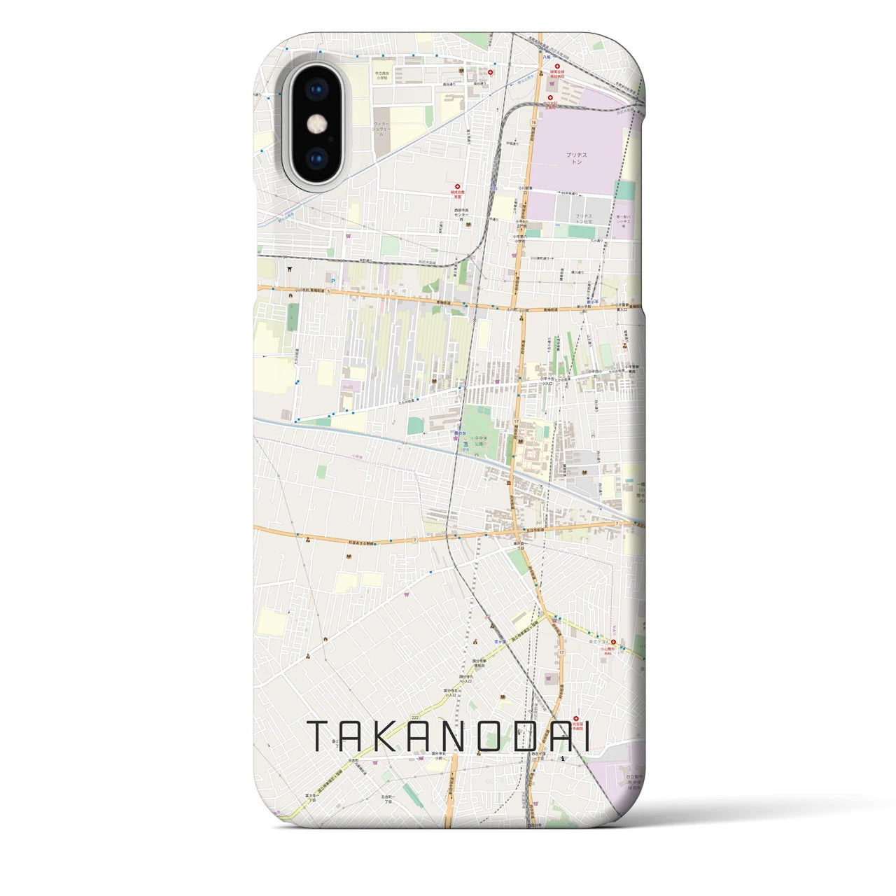 【鷹の台(東京都)】地図柄iPhoneケース(バックカバータイプ)