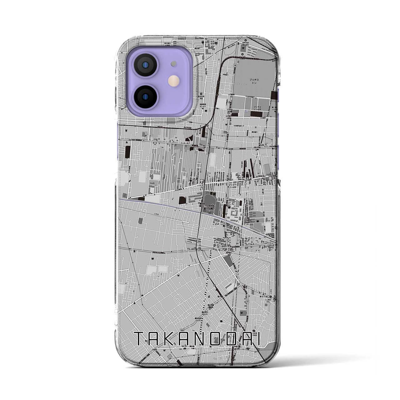 【鷹の台(東京都)】地図柄iPhoneケース(クリアタイプ)