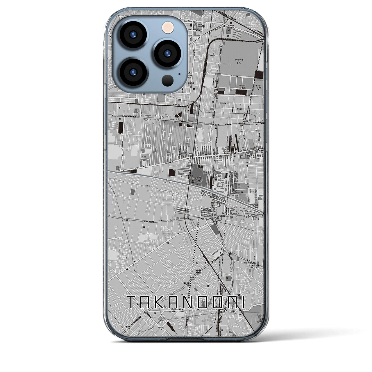 【鷹の台(東京都)】地図柄iPhoneケース(クリアタイプ)