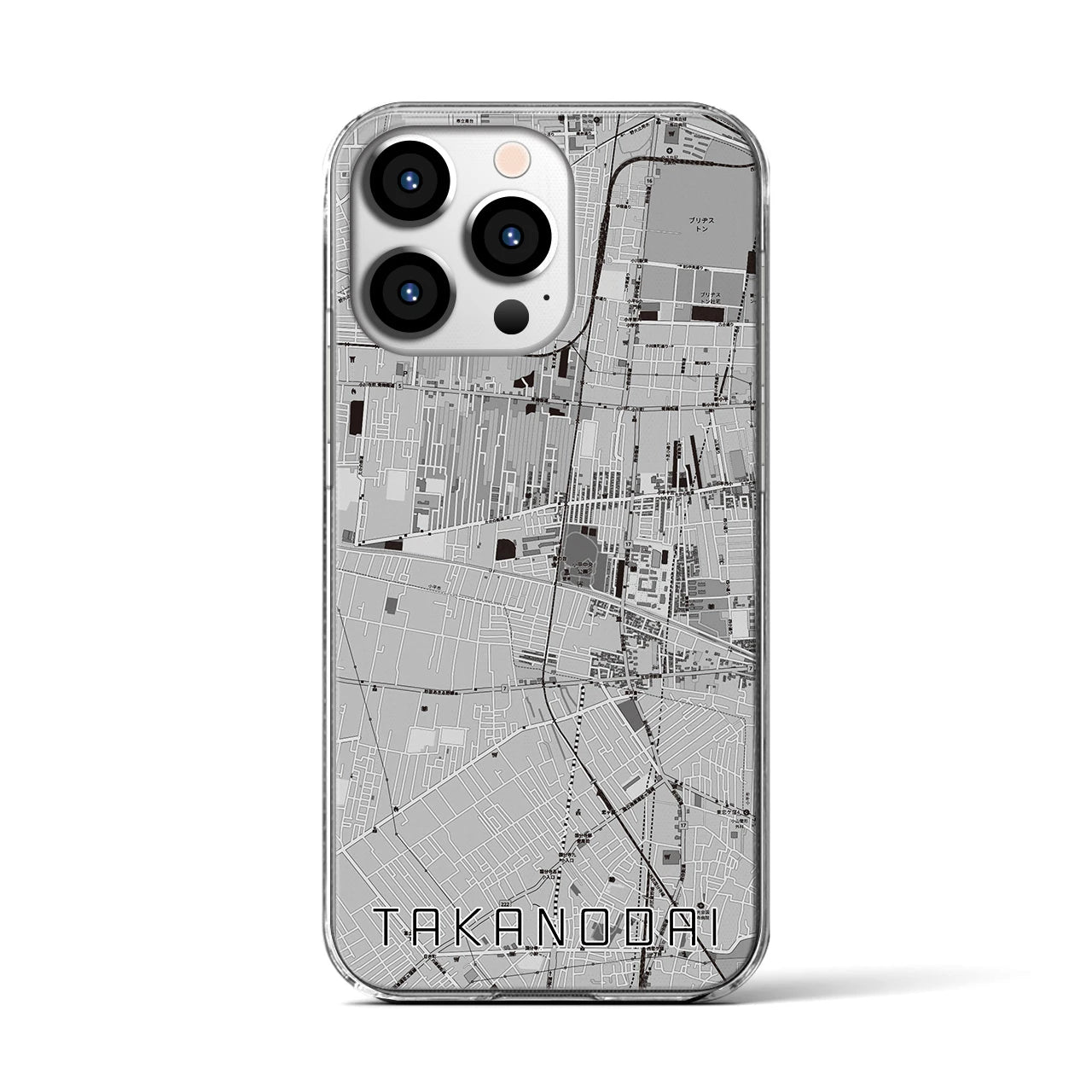 【鷹の台(東京都)】地図柄iPhoneケース(クリアタイプ)