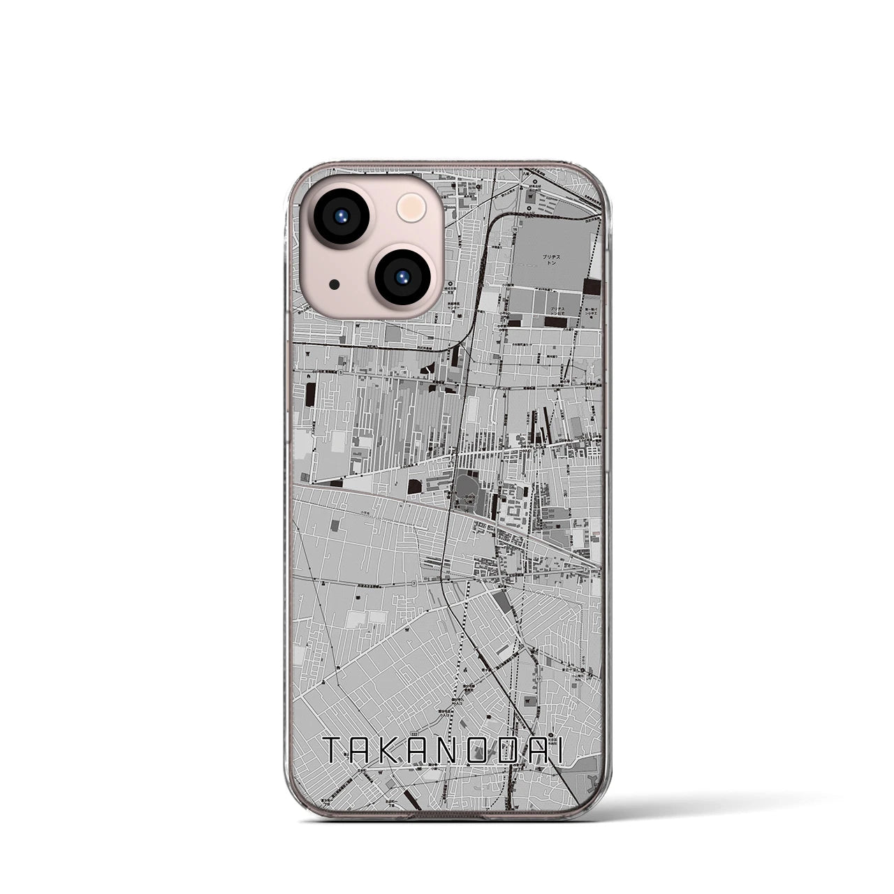 【鷹の台(東京都)】地図柄iPhoneケース(クリアタイプ)