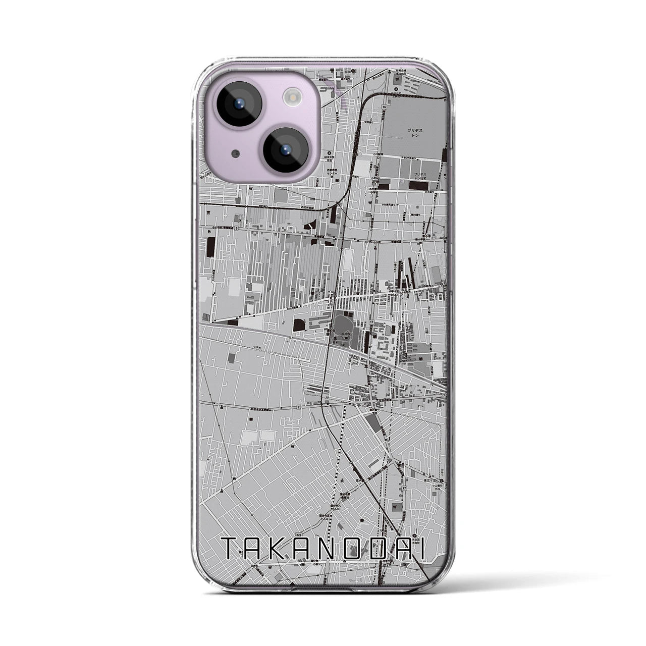 【鷹の台(東京都)】地図柄iPhoneケース(クリアタイプ)
