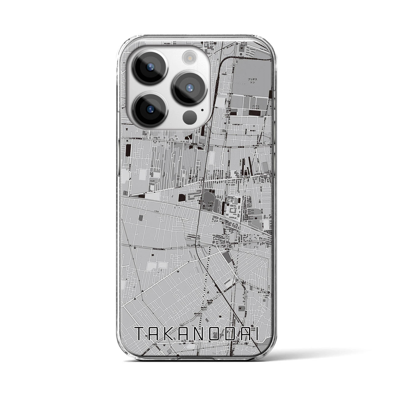 【鷹の台(東京都)】地図柄iPhoneケース(クリアタイプ)