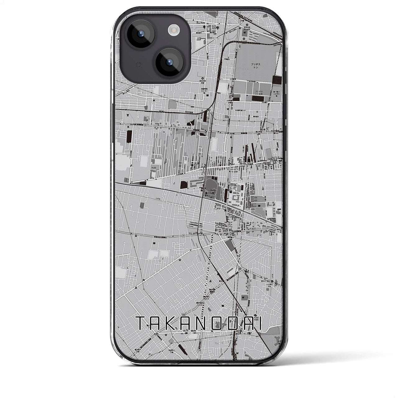 【鷹の台(東京都)】地図柄iPhoneケース(クリアタイプ)