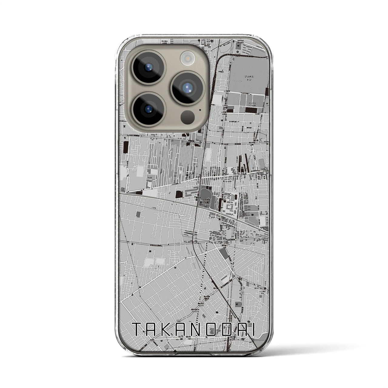 【鷹の台(東京都)】地図柄iPhoneケース(クリアタイプ)