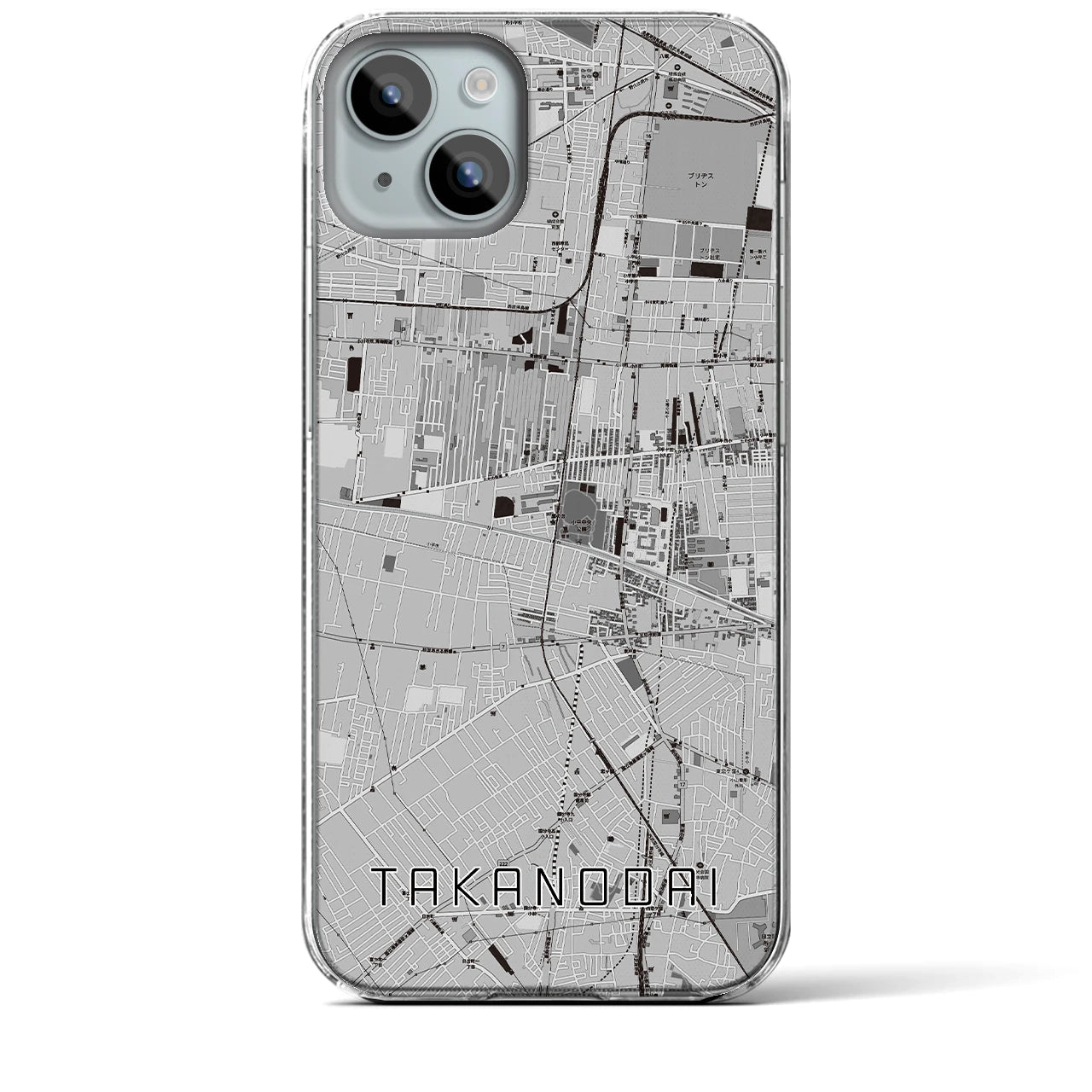 【鷹の台(東京都)】地図柄iPhoneケース(クリアタイプ)