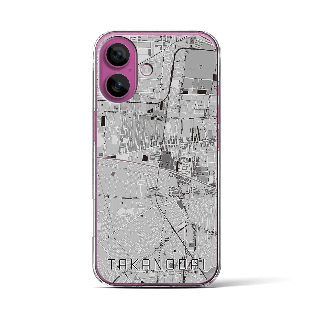 【鷹の台(東京都)】地図柄iPhoneケース(クリアタイプ)