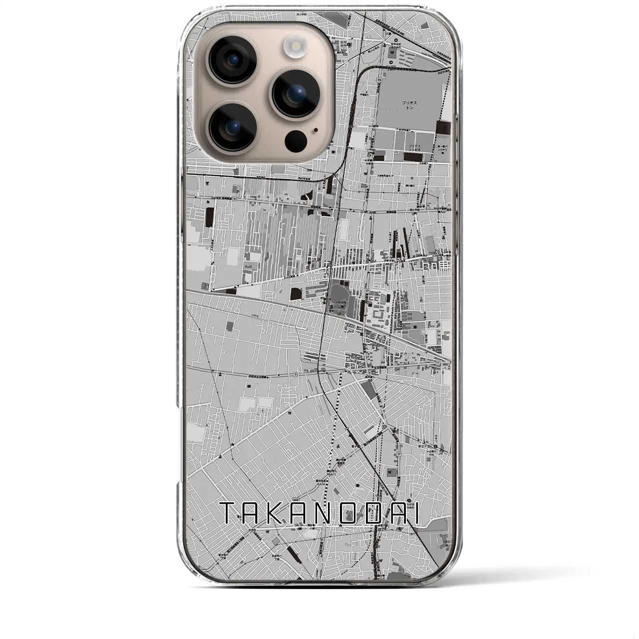 【鷹の台(東京都)】地図柄iPhoneケース(クリアタイプ)