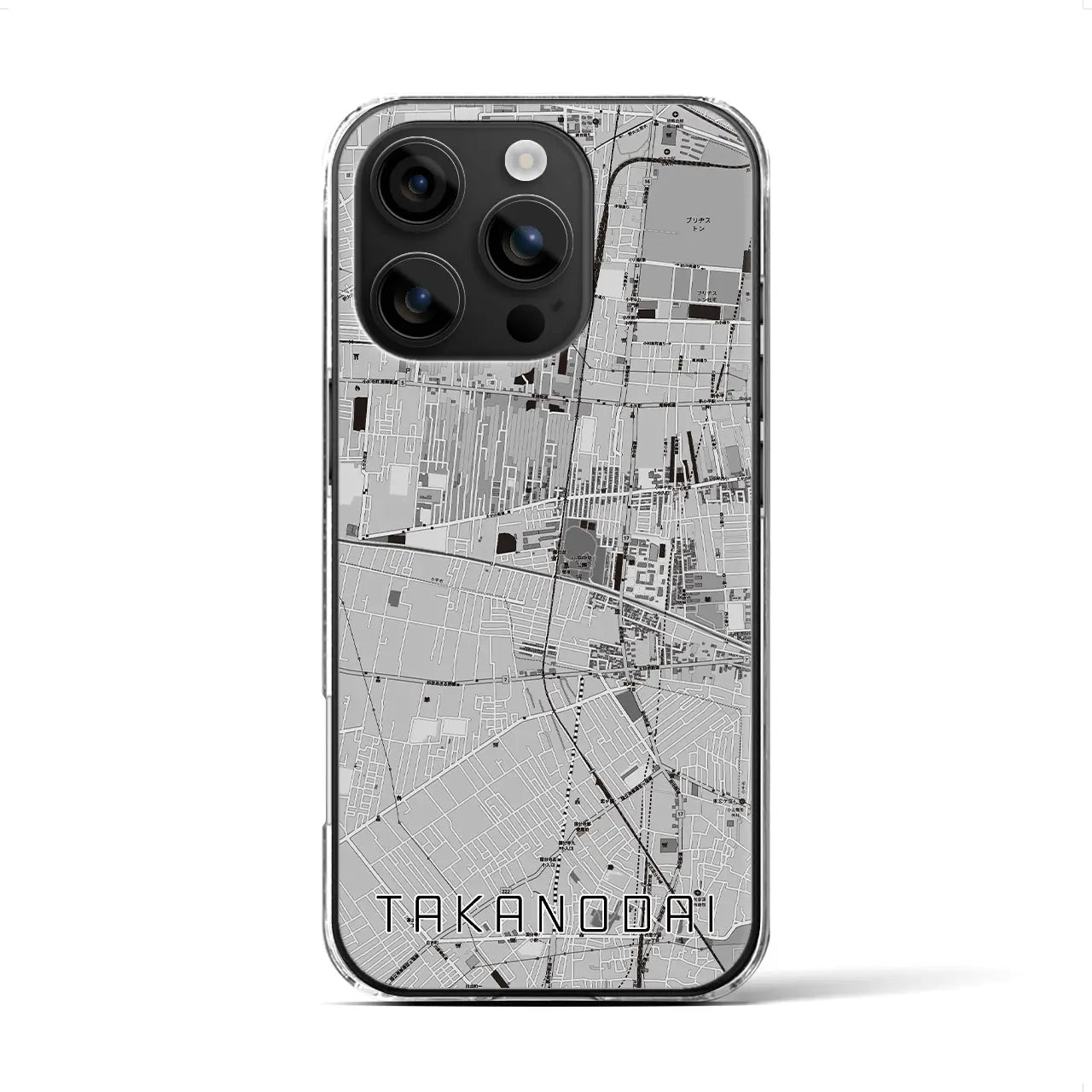 【鷹の台(東京都)】地図柄iPhoneケース(クリアタイプ)