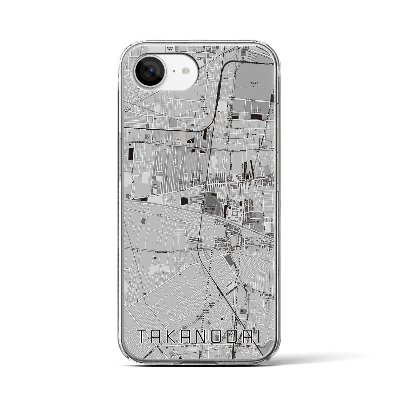 【鷹の台(東京都)】地図柄iPhoneケース(クリアタイプ)