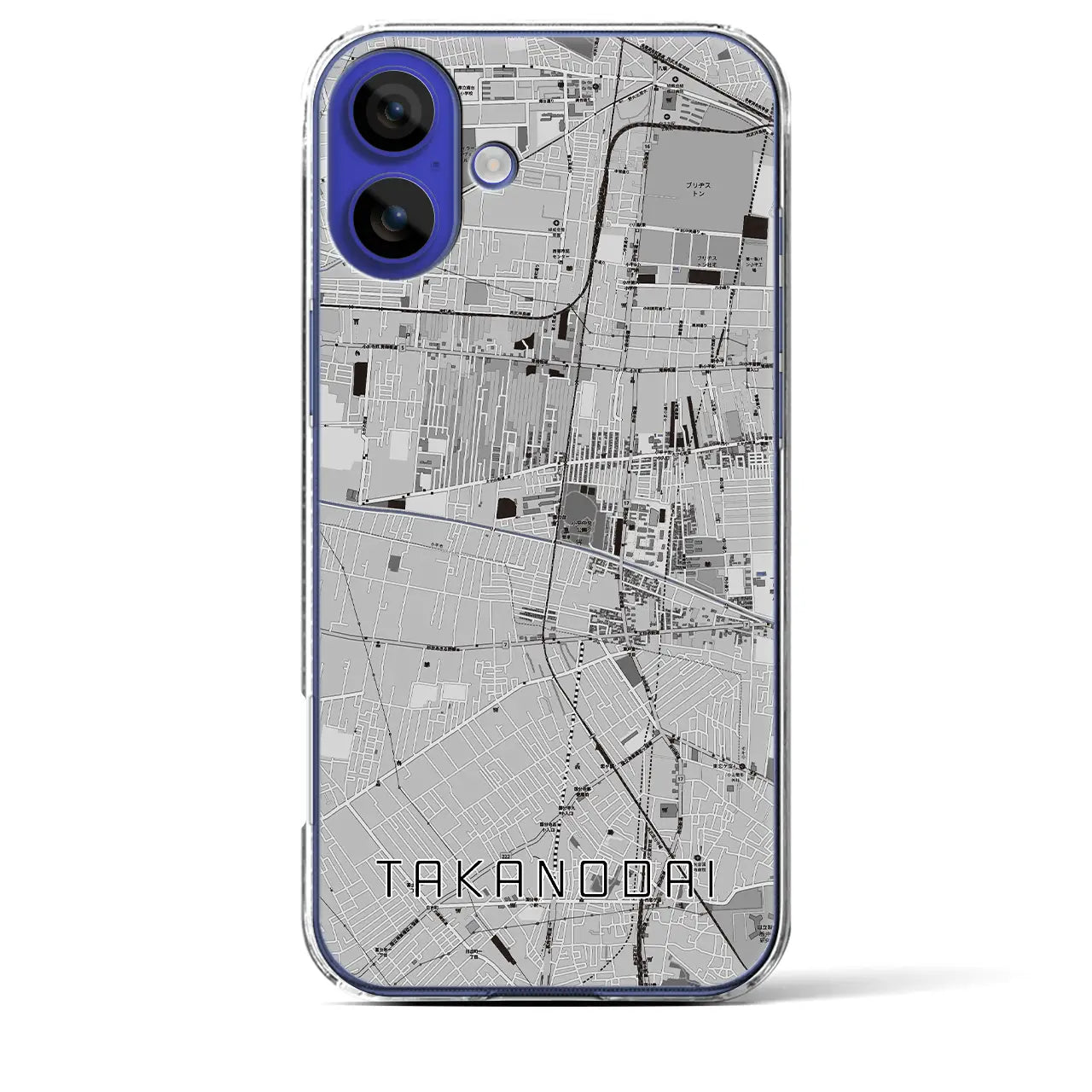 【鷹の台(東京都)】地図柄iPhoneケース(クリアタイプ)