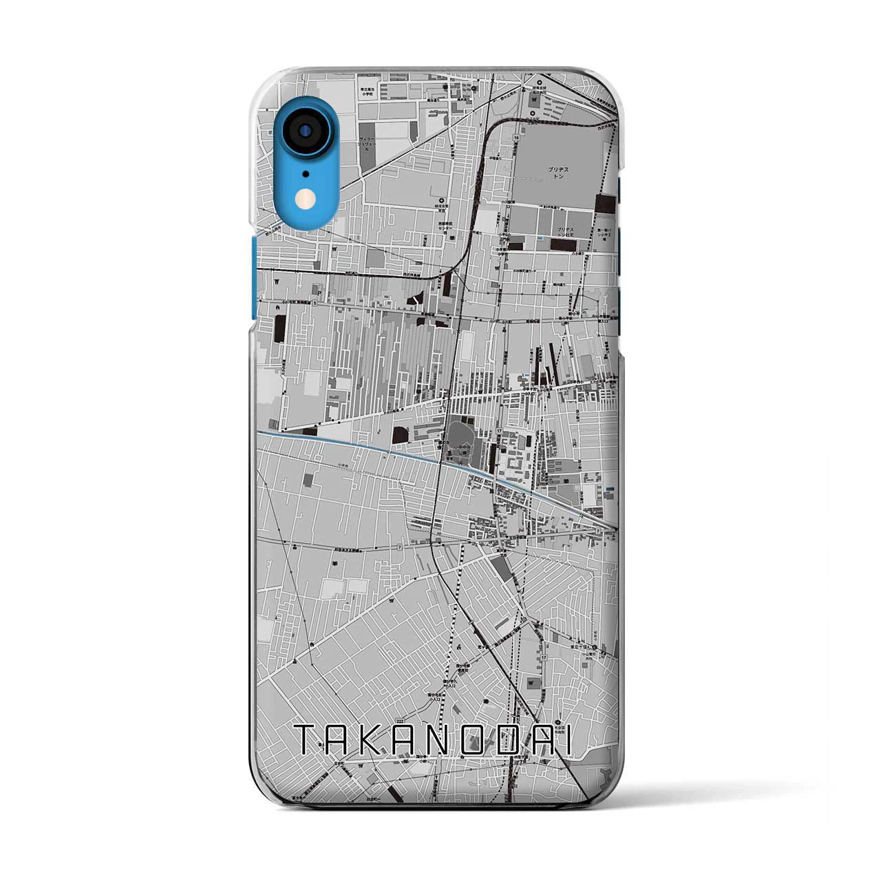 【鷹の台(東京都)】地図柄iPhoneケース(クリアタイプ)