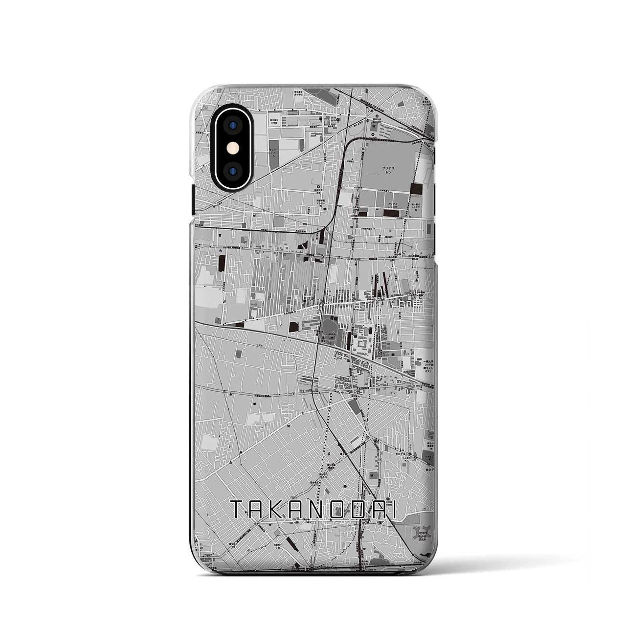 【鷹の台(東京都)】地図柄iPhoneケース(クリアタイプ)