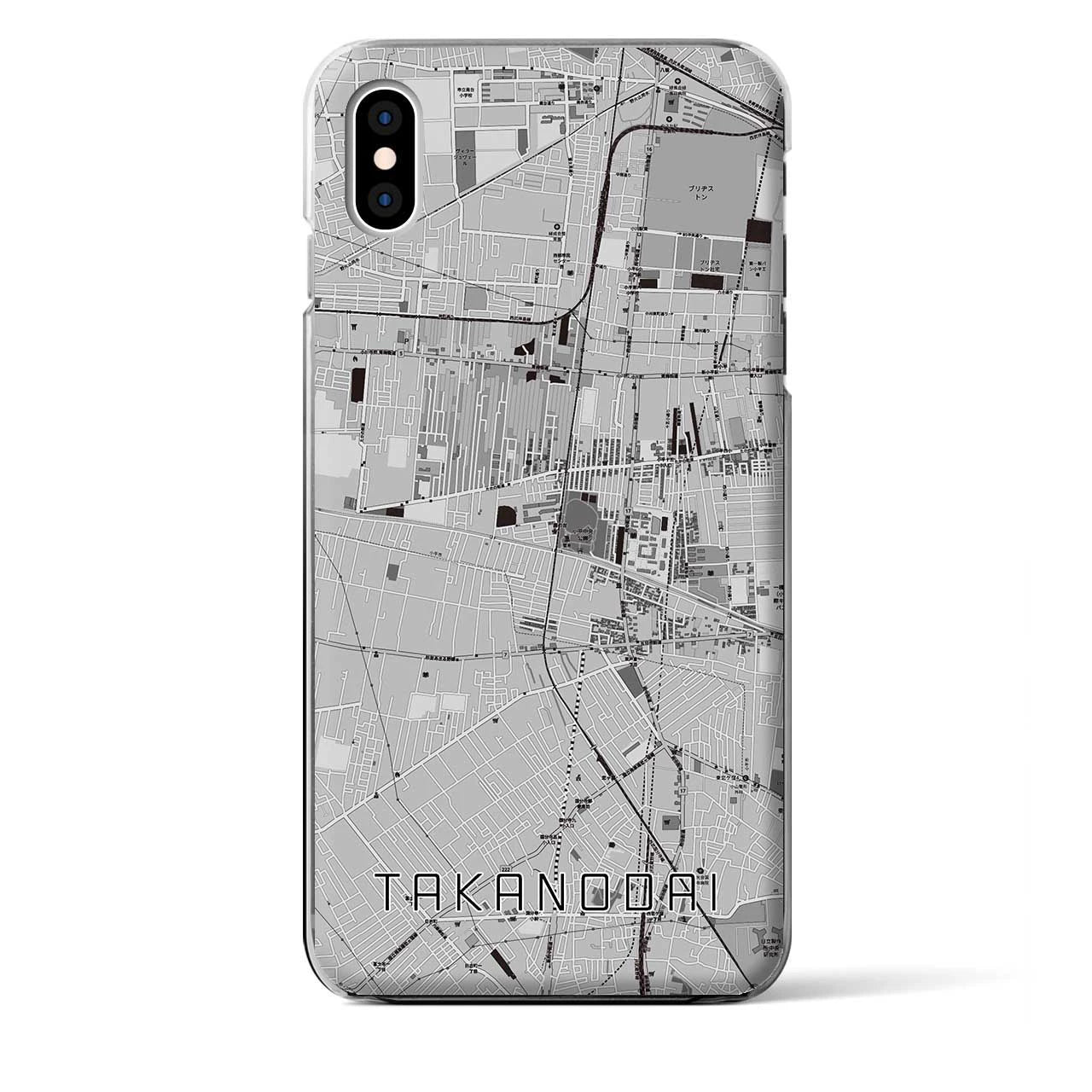 【鷹の台(東京都)】地図柄iPhoneケース(クリアタイプ)