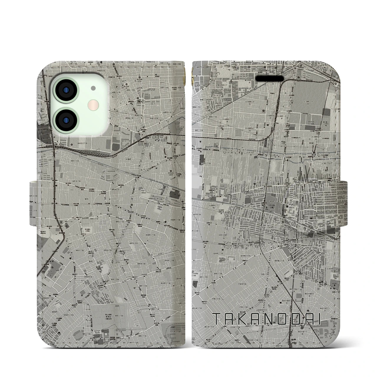 【鷹の台(東京都)】地図柄iPhoneケース(手帳タイプ)