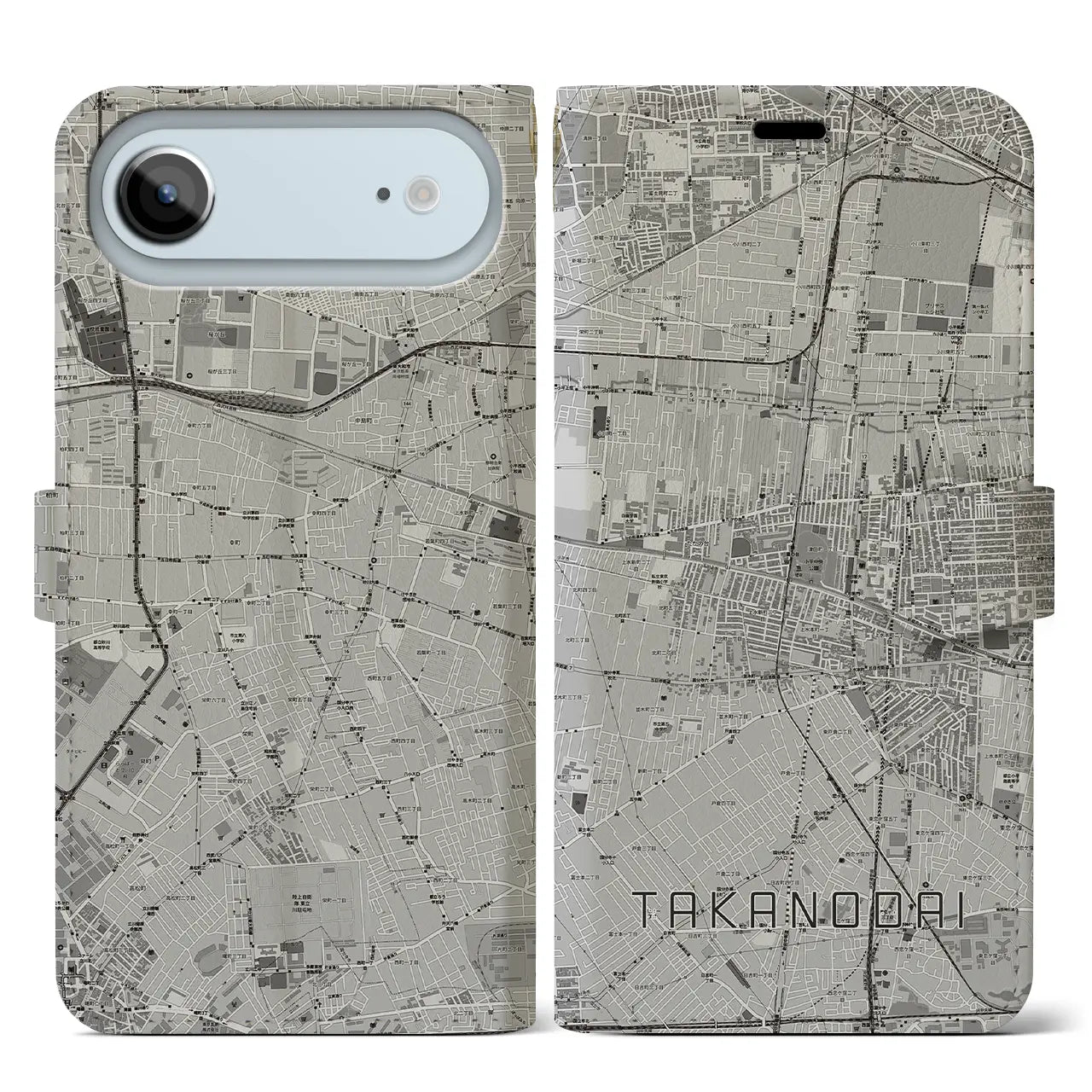 【鷹の台(東京都)】地図柄iPhoneケース(手帳タイプ)