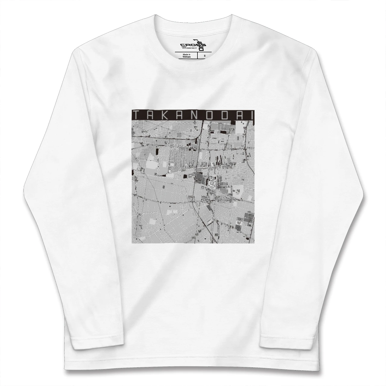 【鷹の台(東京都)】地図柄ロングスリーブTシャツ