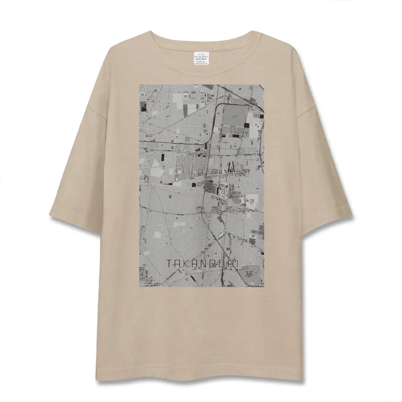 【鷹の台(東京都)】地図柄ビッグシルエットTシャツ