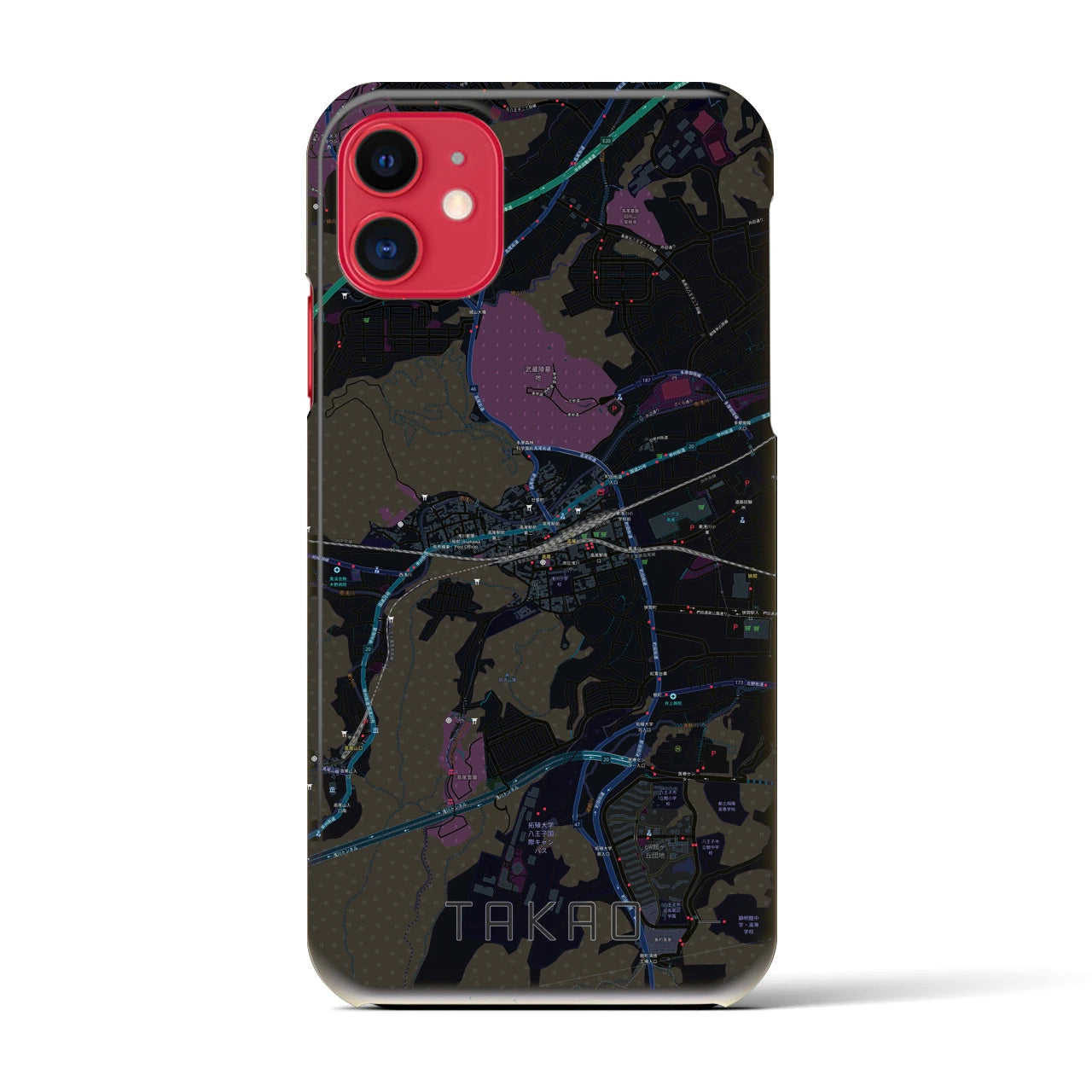 【高尾(東京都)】地図柄iPhoneケース(バックカバータイプ)