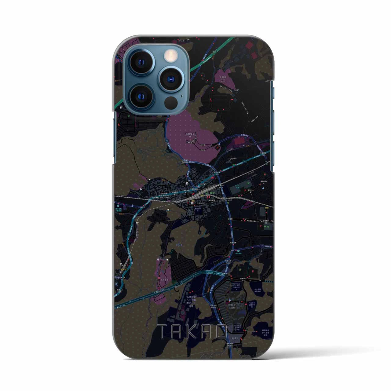 【高尾(東京都)】地図柄iPhoneケース(バックカバータイプ)
