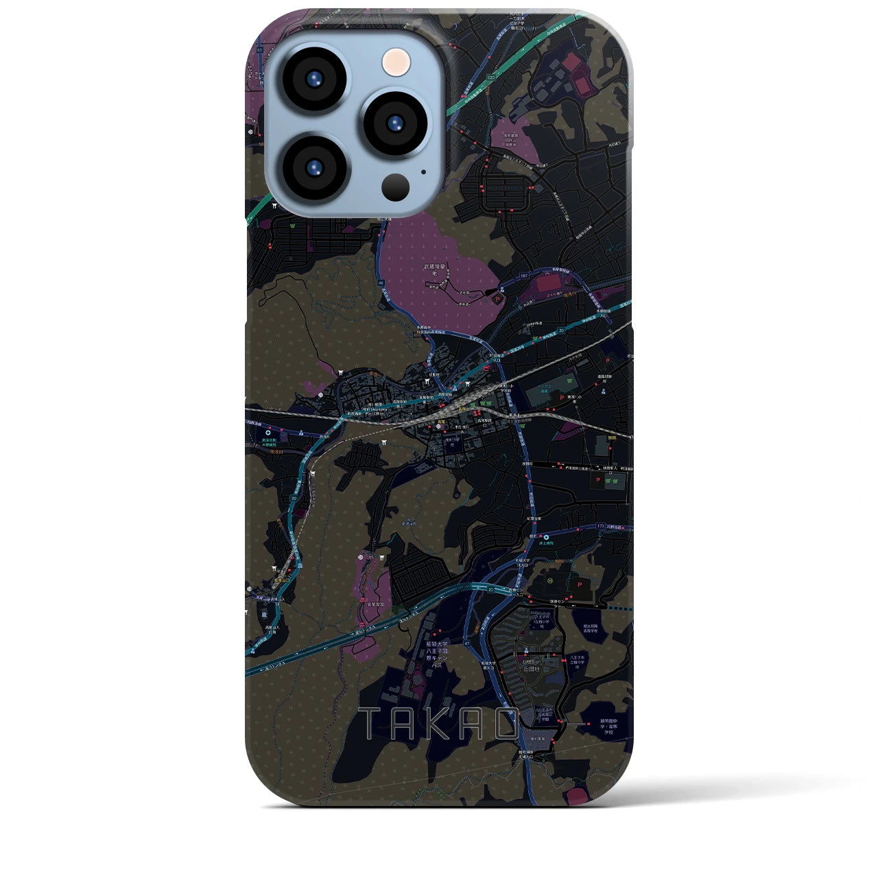 【高尾(東京都)】地図柄iPhoneケース(バックカバータイプ)