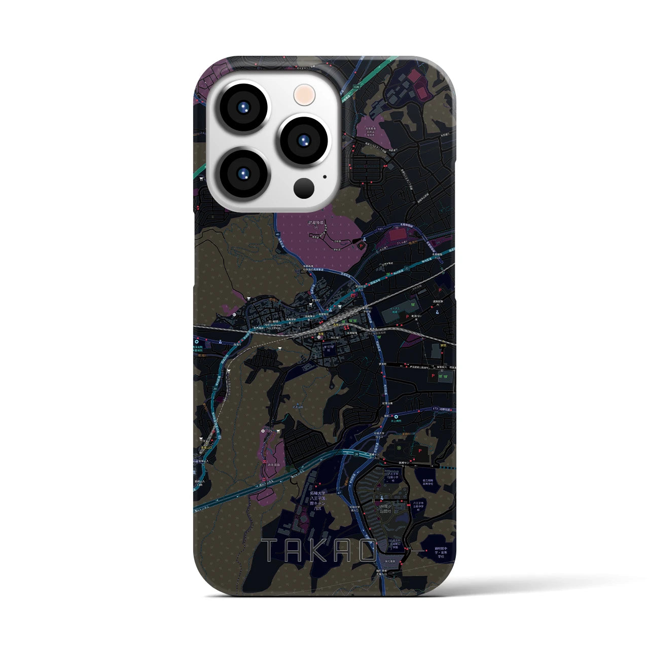 【高尾(東京都)】地図柄iPhoneケース(バックカバータイプ)