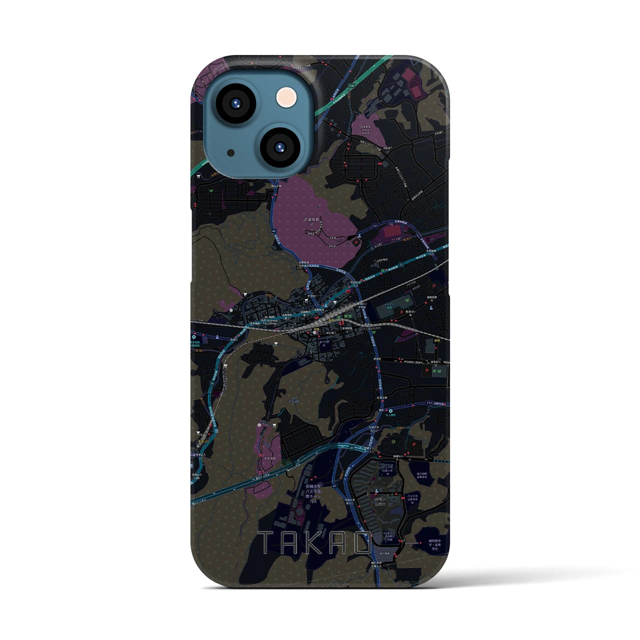 【高尾(東京都)】地図柄iPhoneケース(バックカバータイプ)